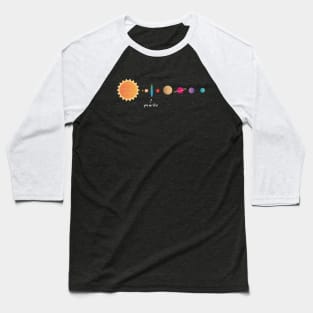 Flat Earth Solar System Baseball T-Shirt